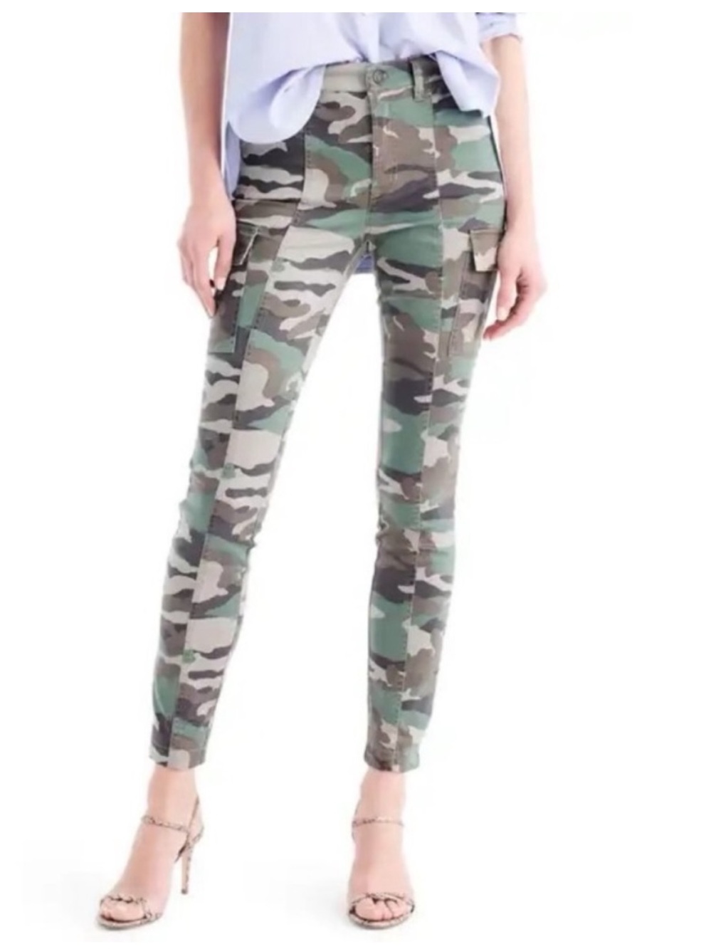 J. Crew Cargo Toothpick Pants Camo Print 25